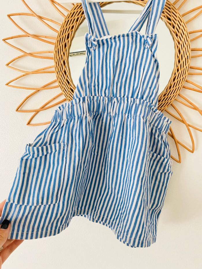 Robe salopette à rayures H&M 80 cm - photo numéro 2