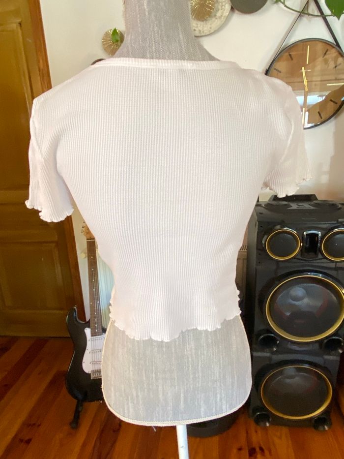 🤍 Top blanc côtelé Jennyfer - photo numéro 2