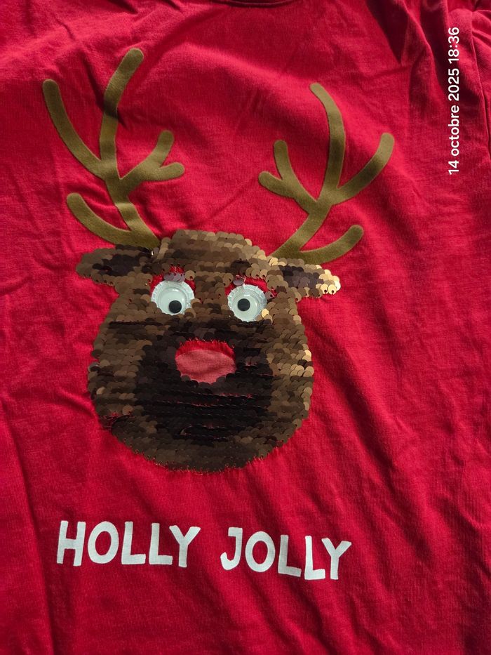 T-shirt manches longues Renne de Noël - photo numéro 3