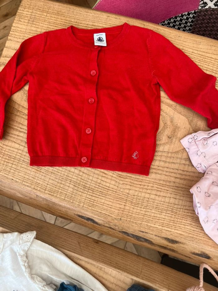Lot vêtements 12 - 18 mois fille automne hiver gilet Zara rose petit bateau obaibi - photo numéro 8