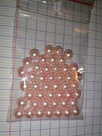 Lot de perles rose nacrée très clair