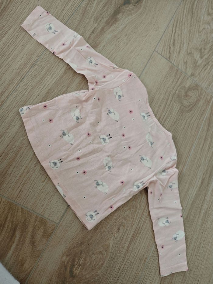 T-shirt manches longues rose clair imprimé moutons FPC 18 mois - photo numéro 3