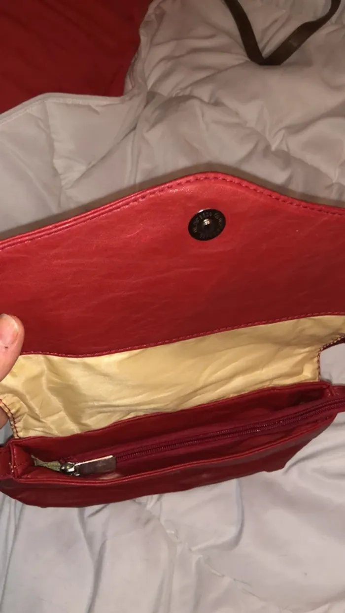 Sac bandoulière rouge Bordeaux - photo numéro 4