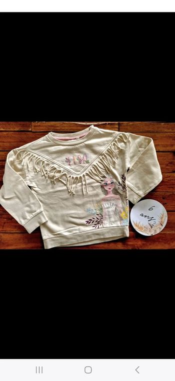 Pull à franges Disney reine des neiges 6 ans