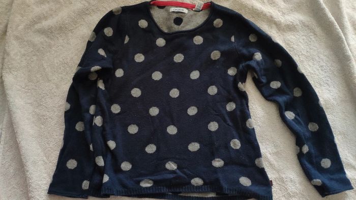 Okaidi pull épais marine à pois 8 ans - photo numéro 2