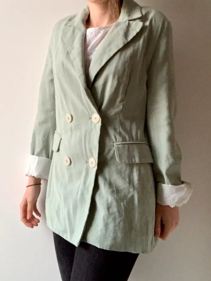 Blazer vert d’eau Neuf Bershka - photo numéro 4