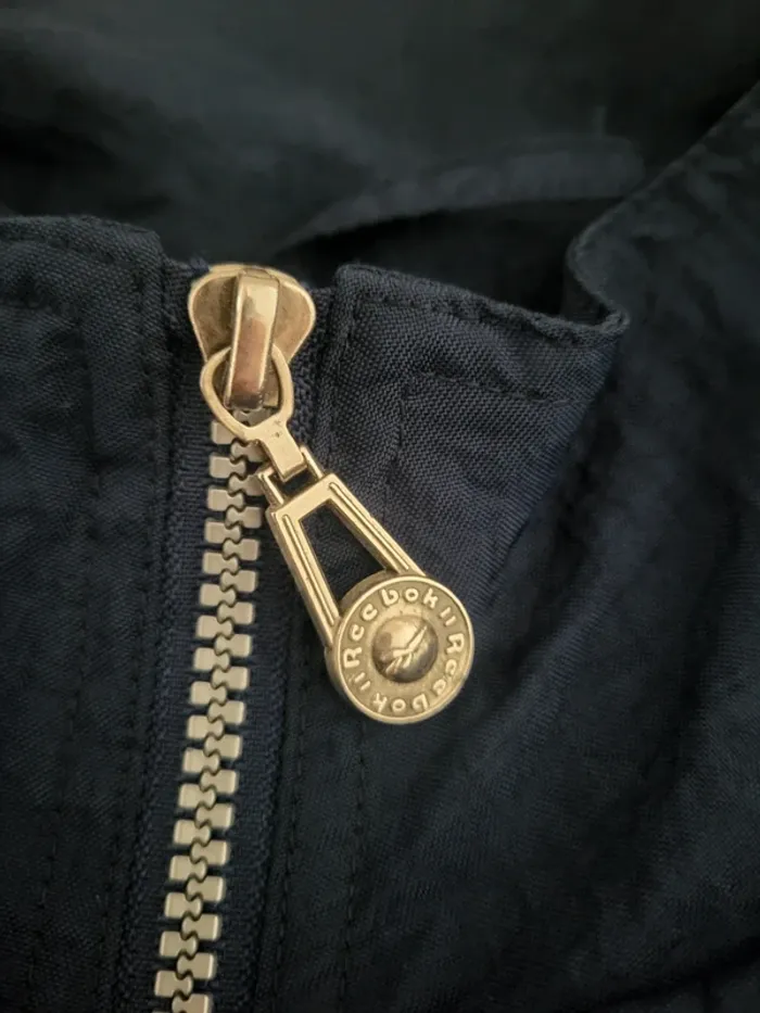 Veste / Track Jacket Reebok vintage bleue marine logo brodé 100% coton - XL - photo numéro 8