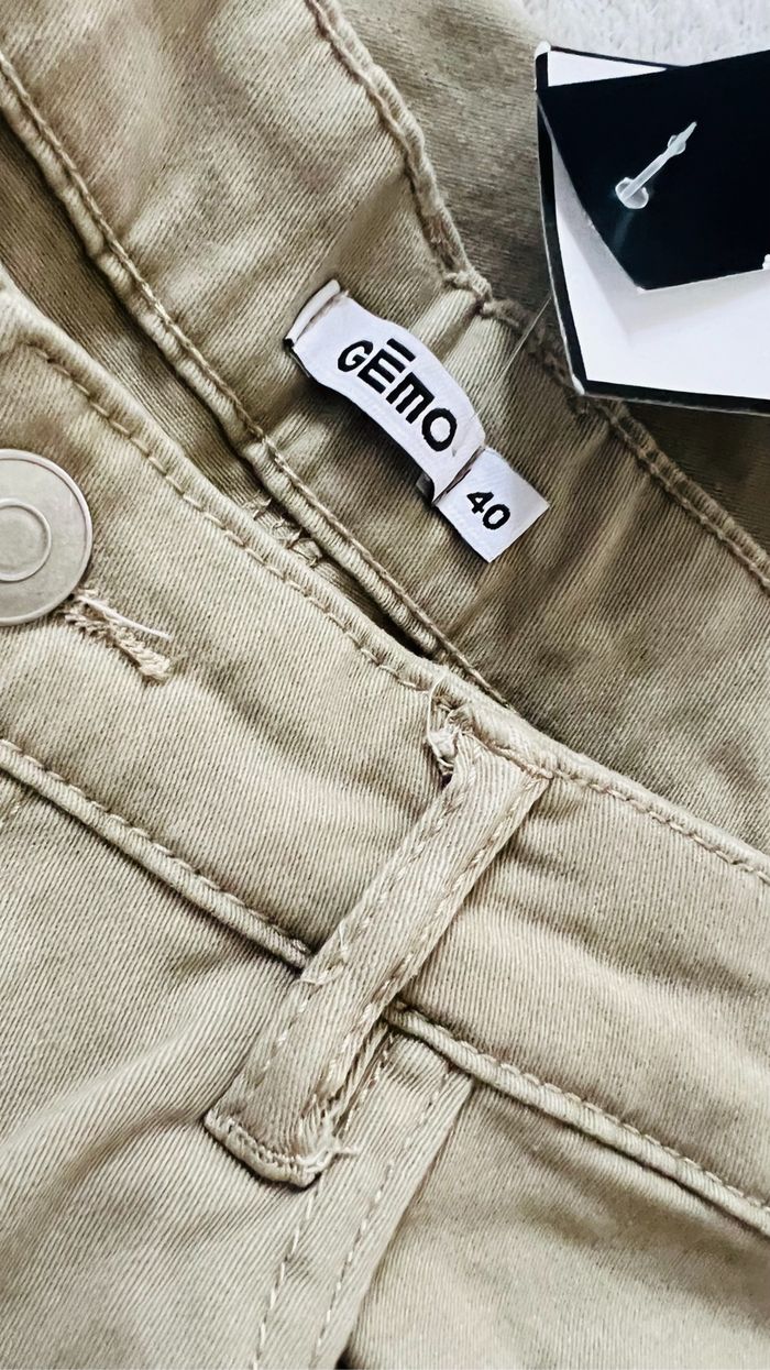 Pantalon homme Gémo Taille 40 chino stretch beige/gris greige - photo numéro 5