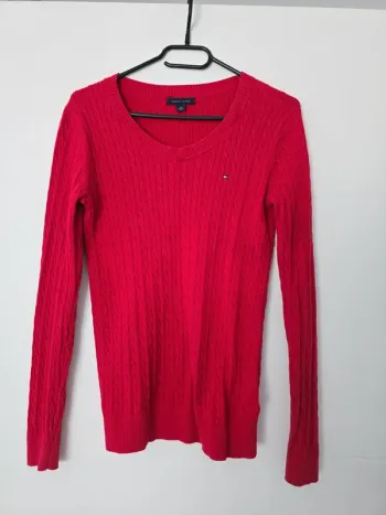 Pull en maille rouge Tommy Hilfiger