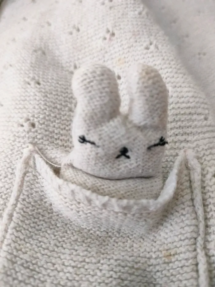 (a) Gilet écru Kiabi 12mois - photo numéro 3