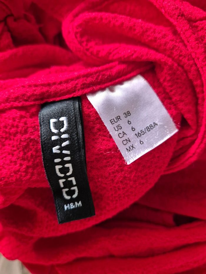 Blouse rouge avec noeud, manches longues, taille 38 h&m - photo numéro 5