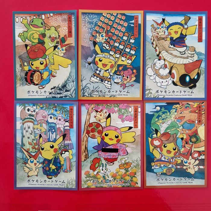 Lot de 6 sleeves pokemon pikachu tohoku