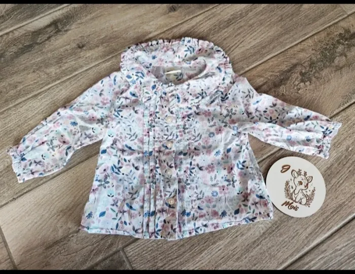 🐦 Magnifique blouse  chemise fleurie avec col claudine 🤟