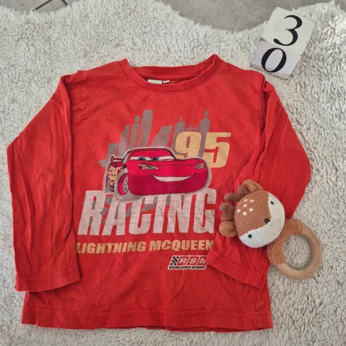 T shirt  manche longue Orange cars disney  baby  3ans