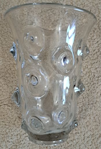 🏺 Ancien vase en verre avec picots années 1970's
