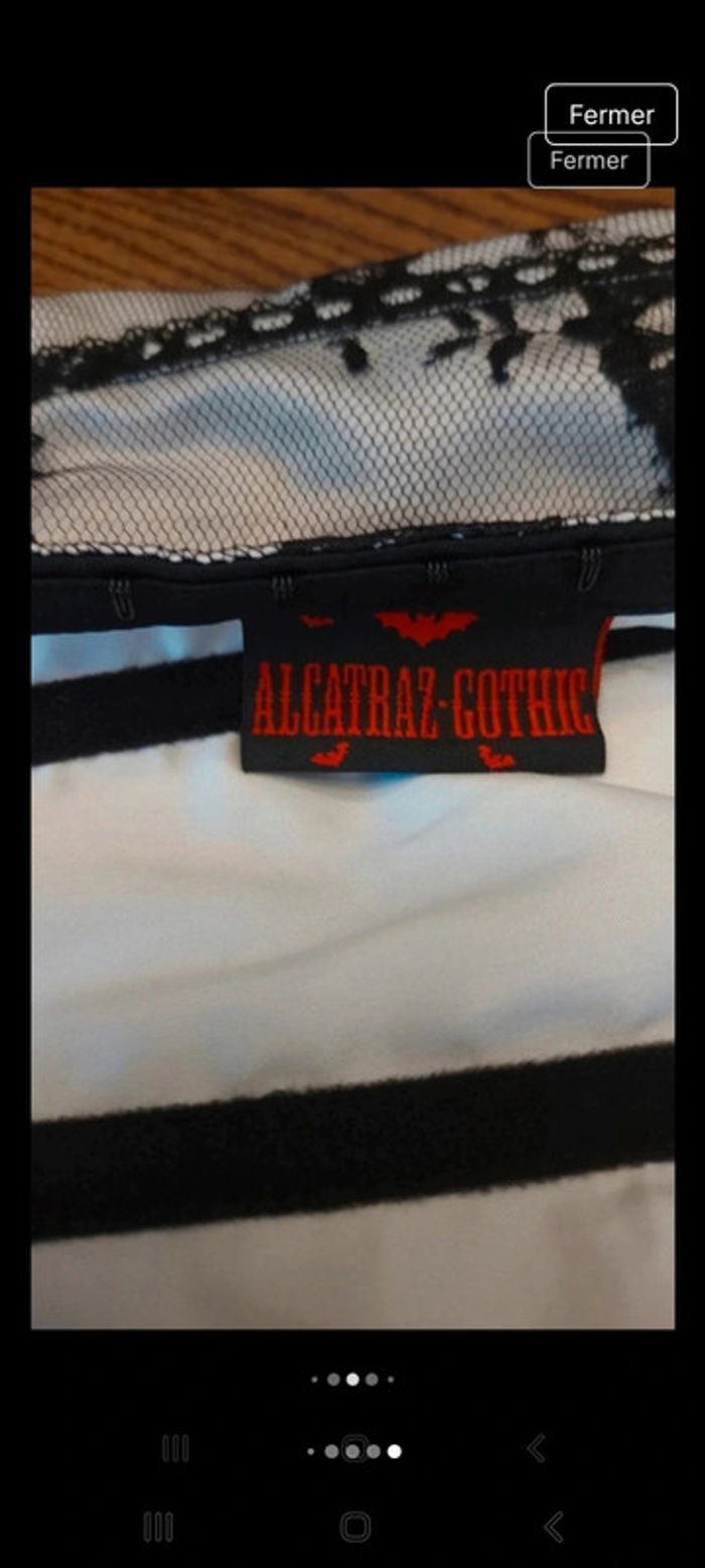 Corset Alcatraz Gothic blanc/noir taille M - photo numéro 19