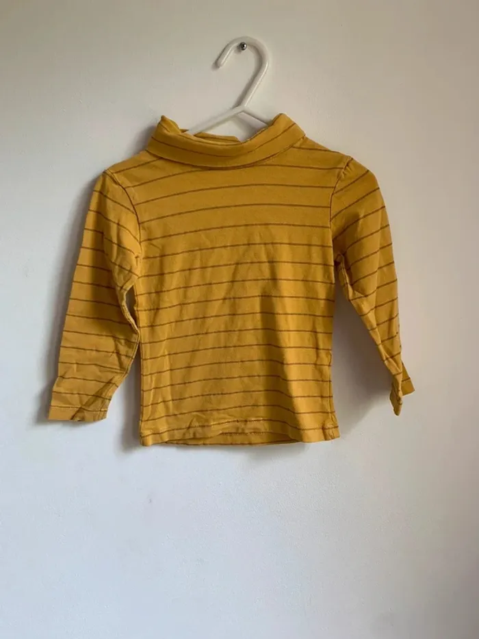 Col roulé rayé moutarde – Charlie & Prune – 3 ans - photo numéro 2