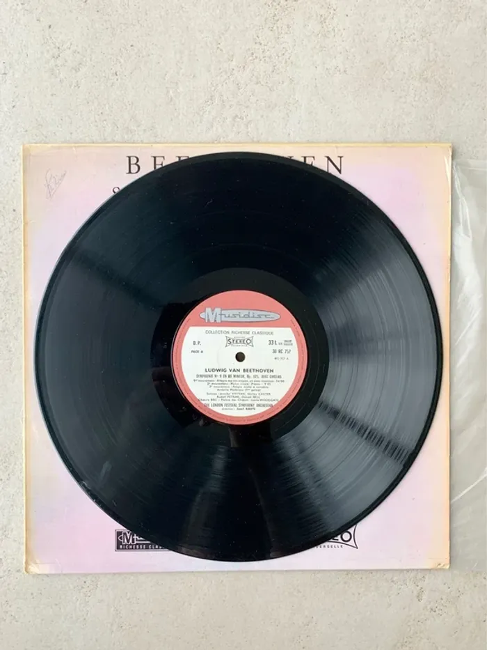 Disque vinyle Beethoven - London symphony orchestra Josef Krips - Symphonie numéro 9 avec chœurs - photo numéro 3