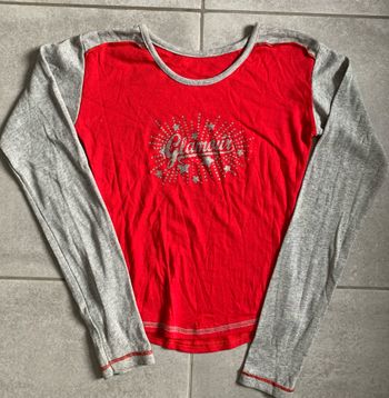 Te shirt ML rouge argenté taille 38