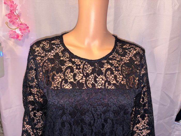 Superbe Robe Courte en Dentelle Noire Mango Casual (Taille M) - photo numéro 4