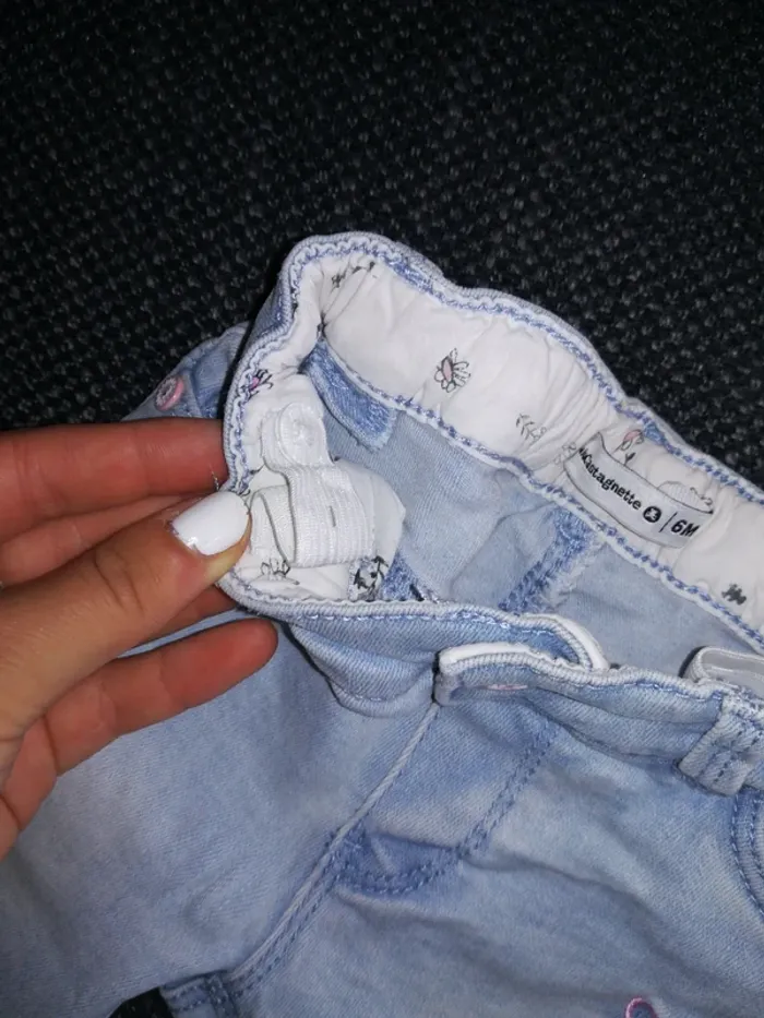Superbe ensemble jean et tee-shirt, bébé fille, 6mois, Lulu Castagnette - photo numéro 9