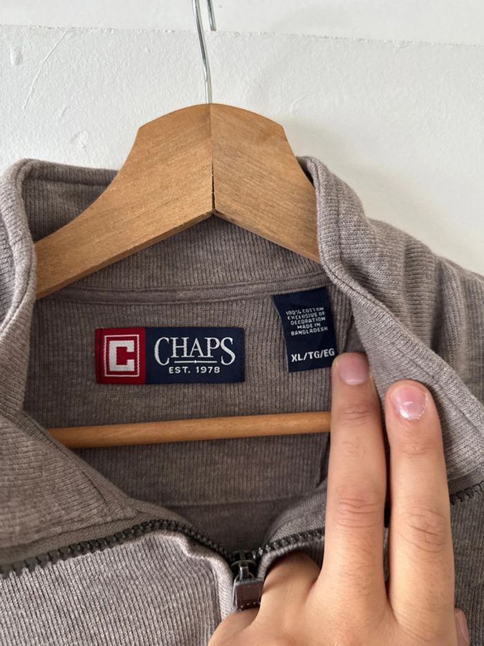 Pull zippé col montant Chaps beige – Taille XL – Bon état - photo numéro 6