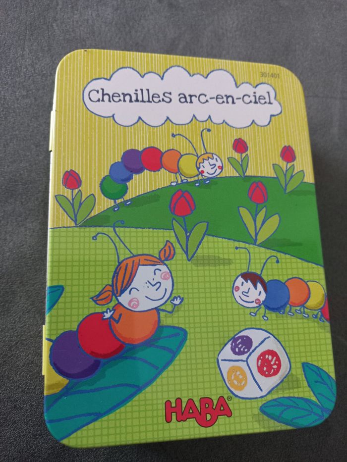 Jeu chenilles arc en ciel haba 3 ans