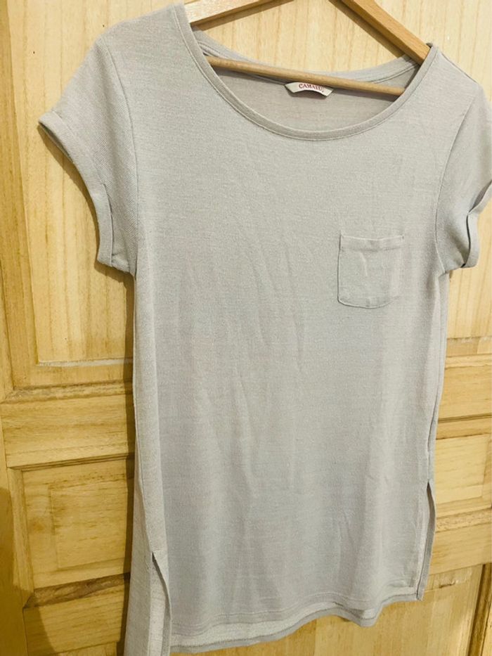 T-shirt Camaïeu manches courtes, long taille M - photo numéro 14
