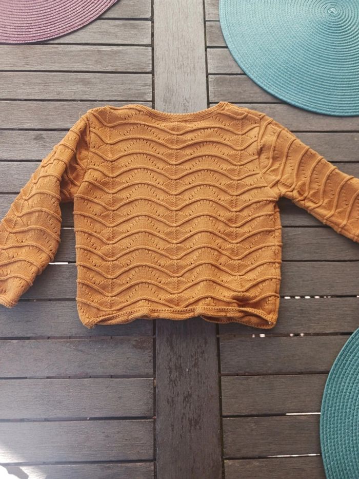 Pull  en maille moutarde fille 2 ans little cigogne - photo numéro 4
