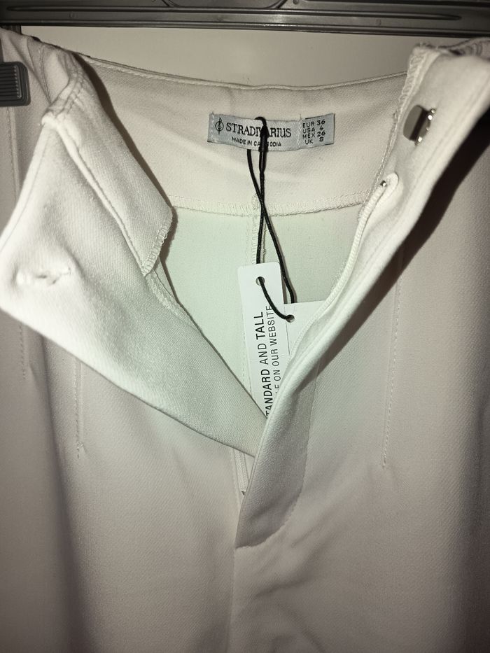 Pantalon a pince blanc stradivarius - photo numéro 8