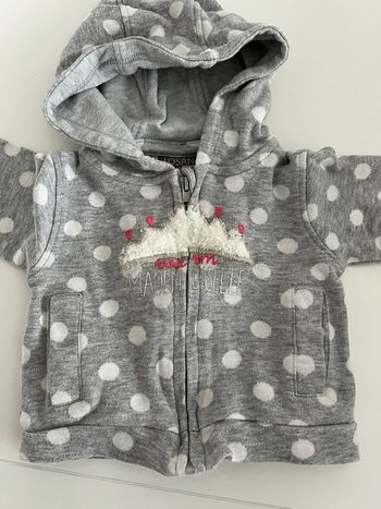 Gilet gris zippé 3-6 mois/68cm