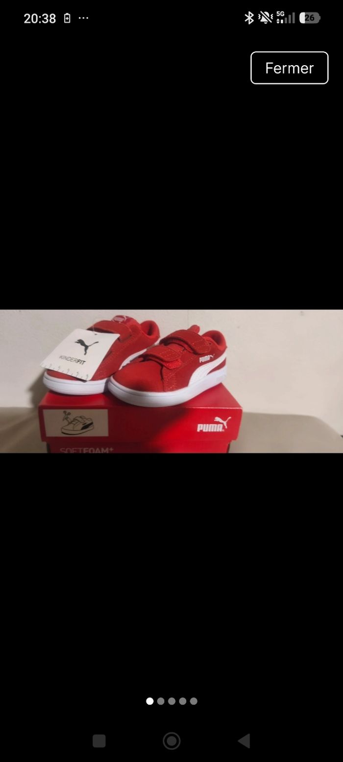 Paire neuve de puma taille 24 - rouge - photo numéro 1