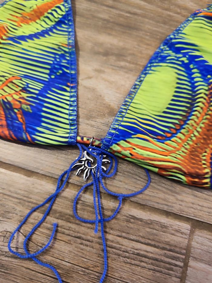Haut de Maillot de bain vert et bleu Musera Shein Taille S - photo numéro 2