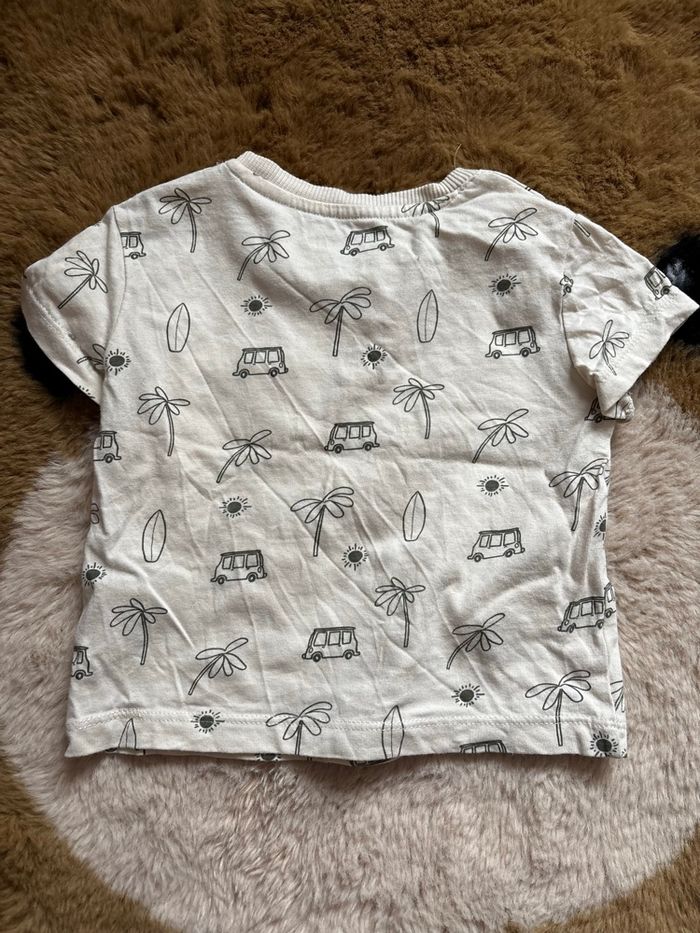 Tee shirt combi/palmiers/surf KIABI t.12m - photo numéro 3