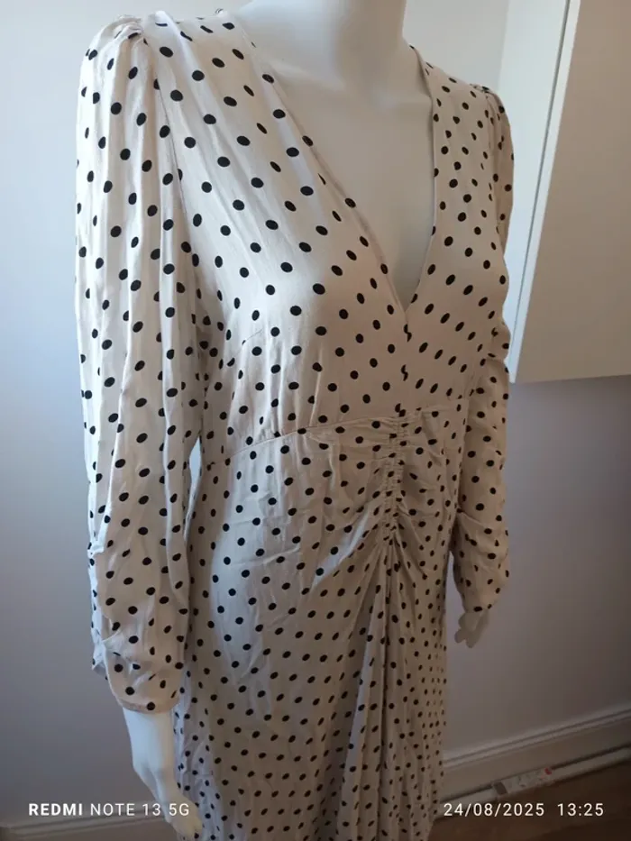 Magnifique robe h&M beige et noir taille L neuve - photo numéro 4