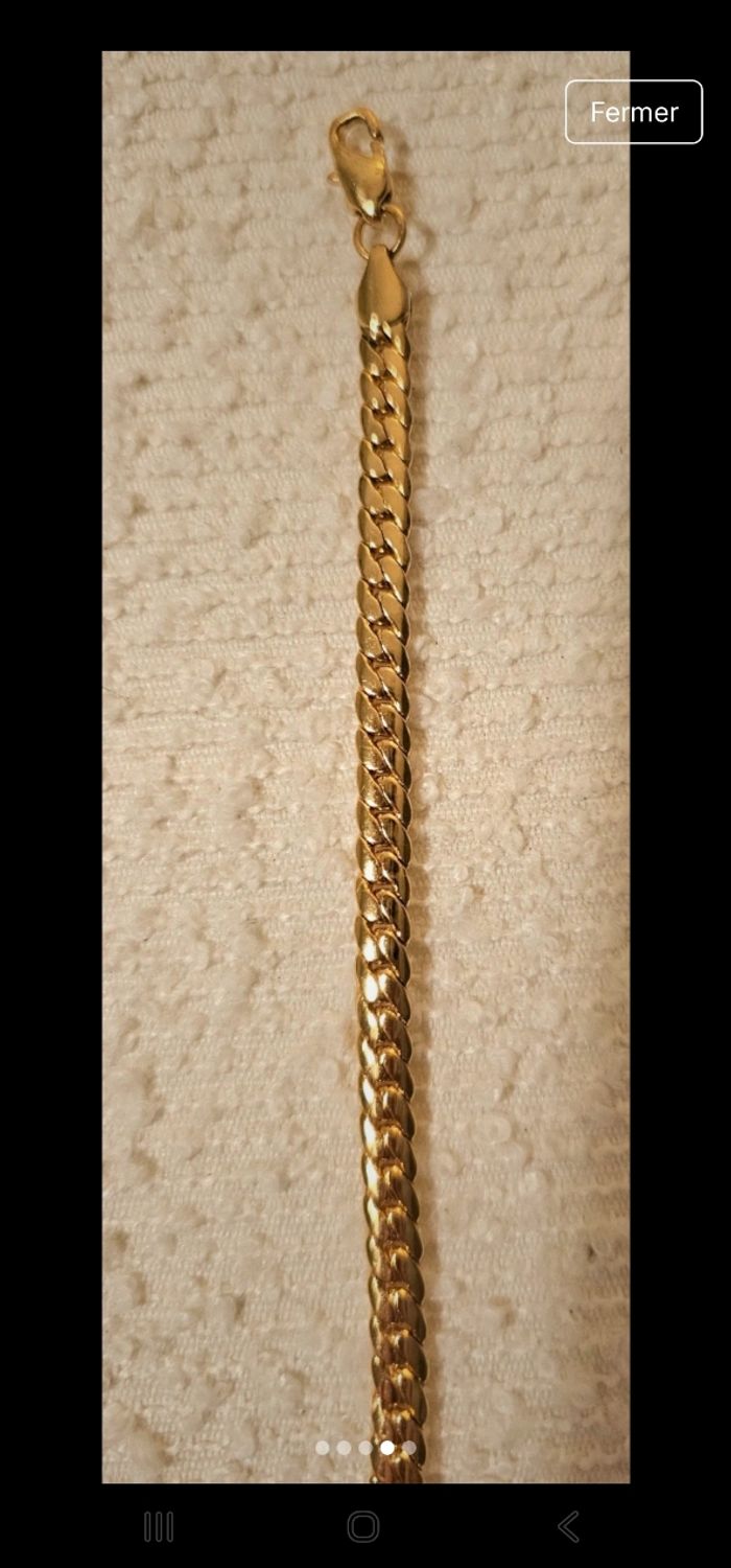 Bracelet en plaque or neuf - photo numéro 4