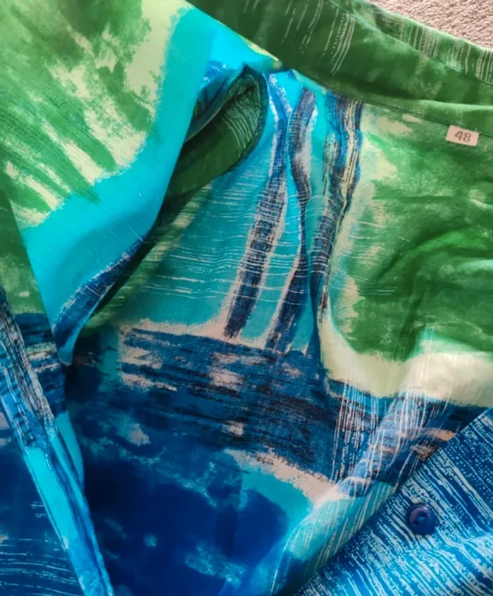 Chemisier fluide 100 % viscose – Imprimé aquarelle – Taille 48 - photo numéro 8