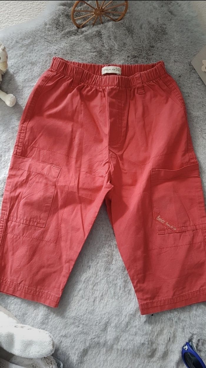 Pantalon rouge Grain de blé 12 mois - photo numéro 2
