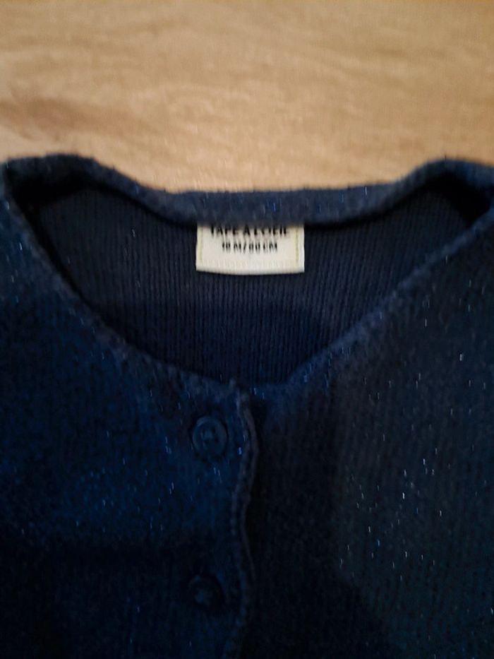 Gilet boutons paillettes bleu marine 18 mois - photo numéro 6