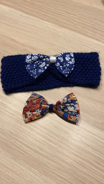 Bandeau laine et liberty