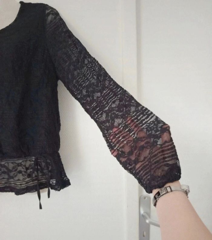 Blouse manches longues en dentelle femme c - photo numéro 2