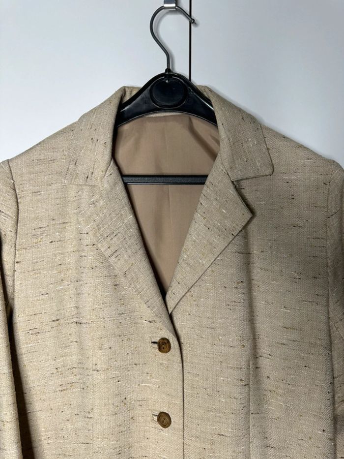 Veste en lin beige – Façon tailleur – Taille 40/42 - photo numéro 3