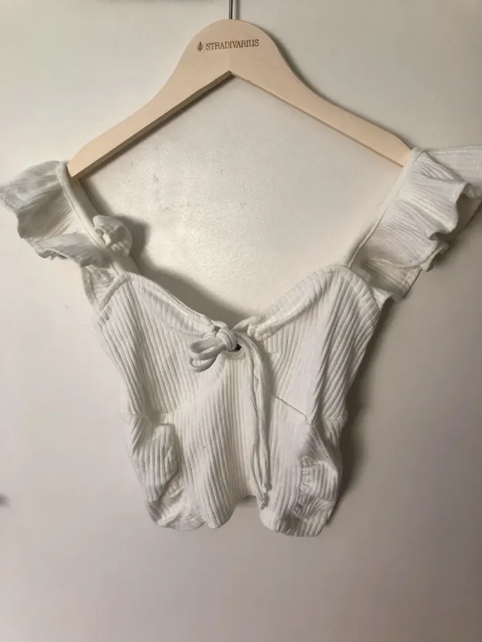 débardeur à volants femme bershka - photo numéro 3