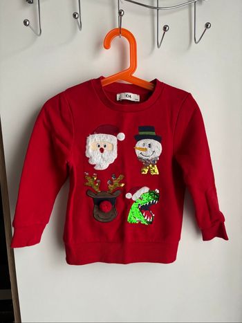 Pull rouge noel C&a 3 ans