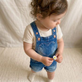 Salopette short Denim "Coeur" H&M – 9/12 mois (80 cm)