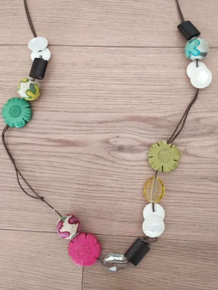 Collier sautoir coloré camaïeu - photo numéro 3