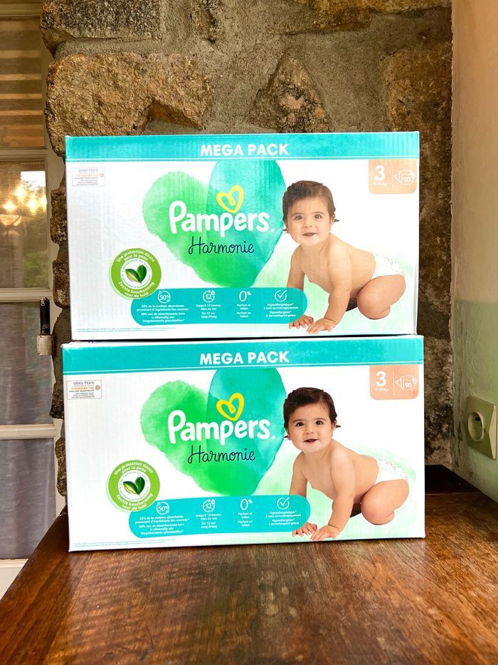 Lot 2 cartons Pampers Harmonie Taille 3 : 180 Couches - photo numéro 2