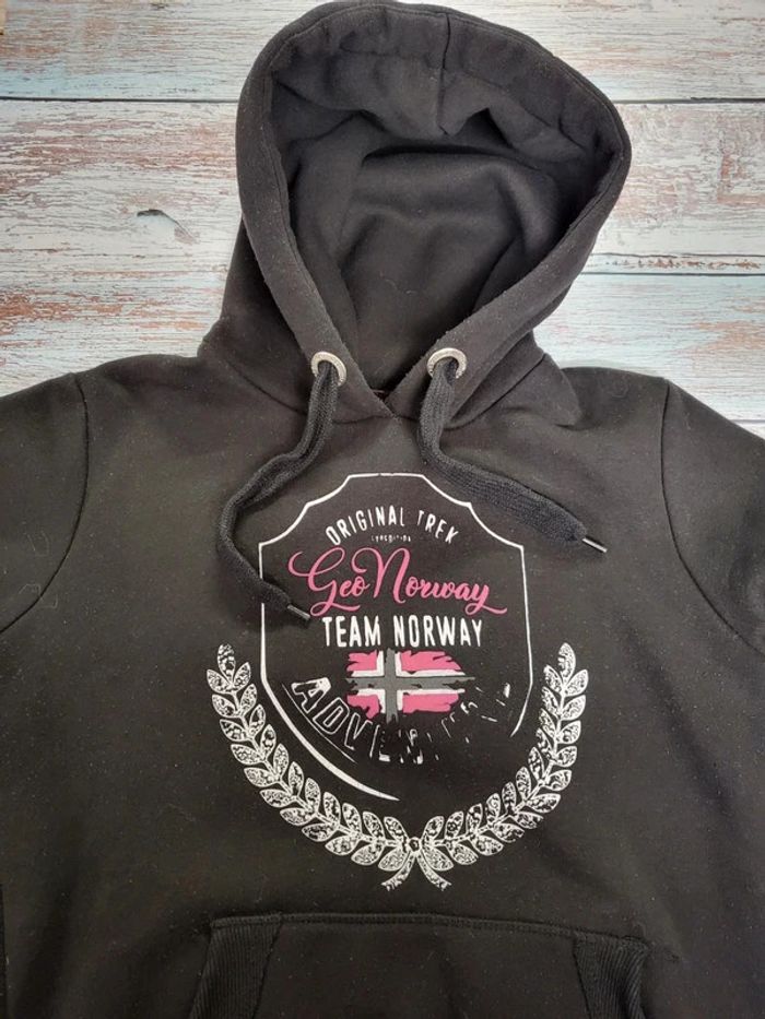 Sweat à capuche noir mixte * Taille M * Géo Norway - photo numéro 6