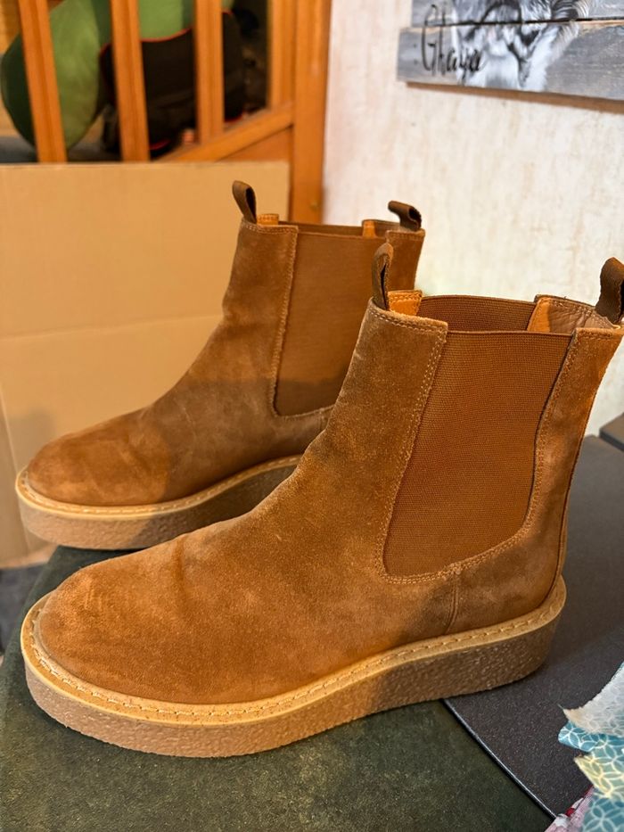 Bottines geox p38 portées une fois marron - photo numéro 4