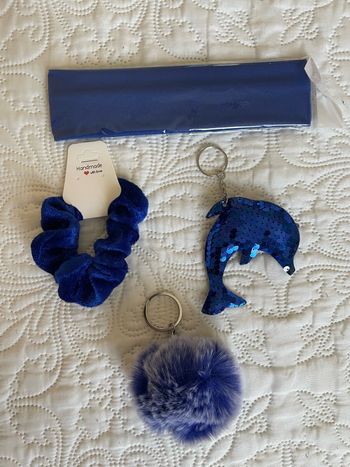 Bandeau cheveux + chouchou + 2x porté-clés